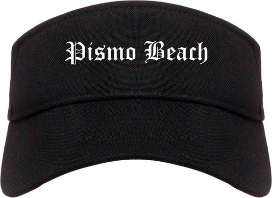 Pismo Beach California CA Old English Mens Visor Cap Hat Black