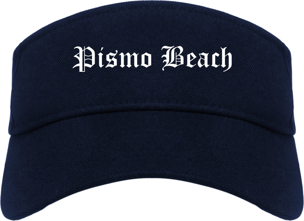 Pismo Beach California CA Old English Mens Visor Cap Hat Navy Blue