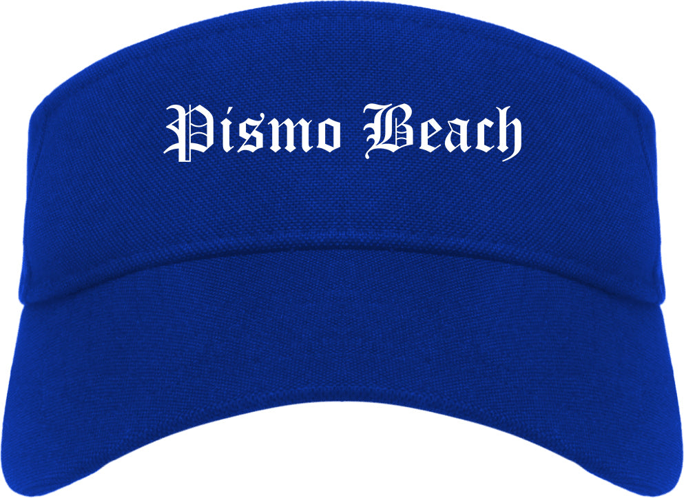 Pismo Beach California CA Old English Mens Visor Cap Hat Royal Blue
