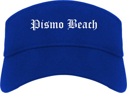 Pismo Beach California CA Old English Mens Visor Cap Hat Royal Blue