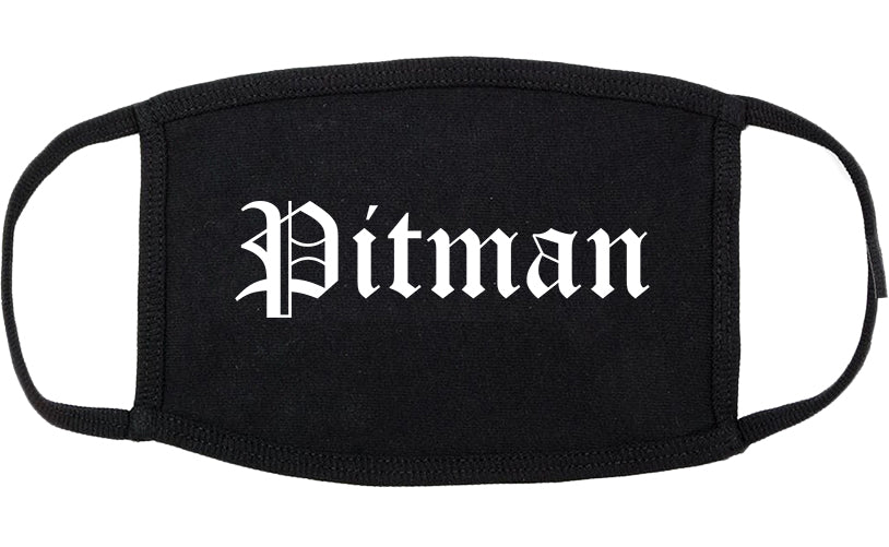Pitman New Jersey NJ Old English Cotton Face Mask Black