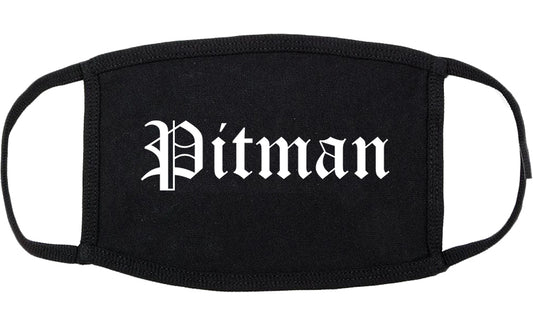 Pitman New Jersey NJ Old English Cotton Face Mask Black