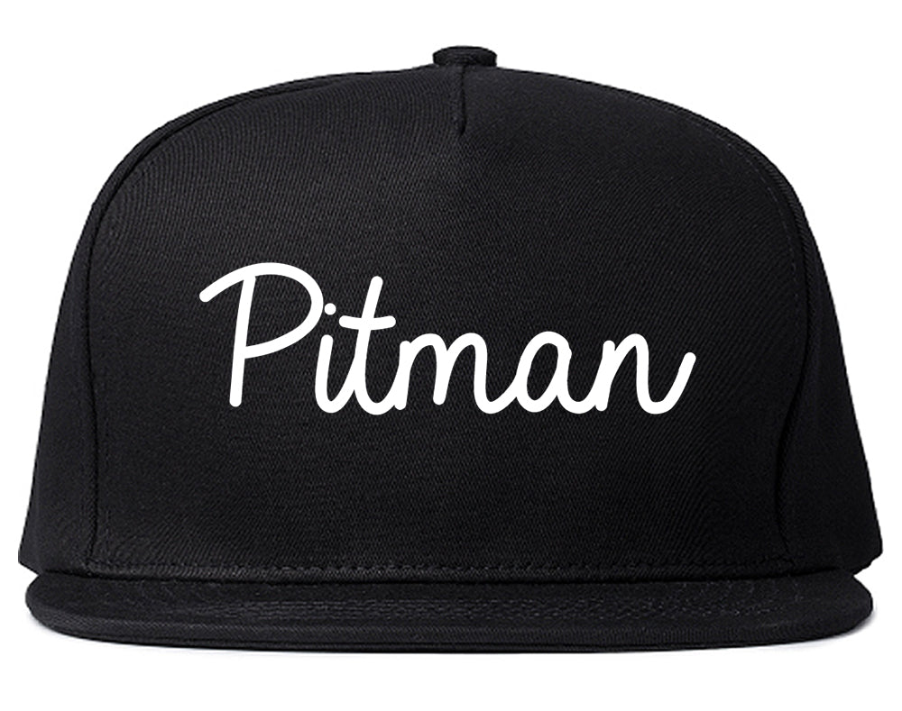 Pitman New Jersey NJ Script Mens Snapback Hat Black