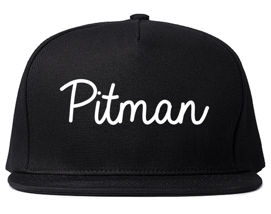 Pitman New Jersey NJ Script Mens Snapback Hat Black