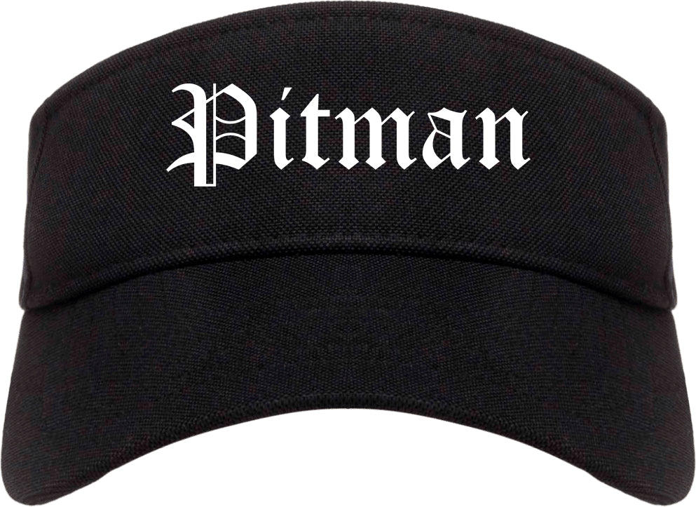 Pitman New Jersey NJ Old English Mens Visor Cap Hat Black