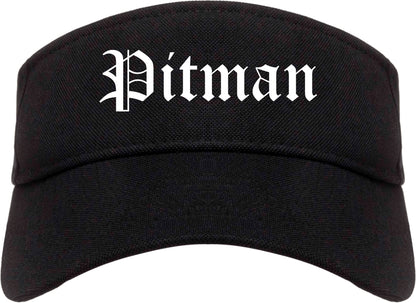 Pitman New Jersey NJ Old English Mens Visor Cap Hat Black