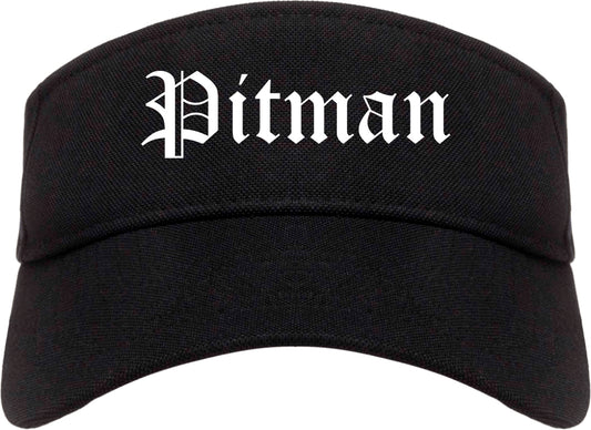 Pitman New Jersey NJ Old English Mens Visor Cap Hat Black