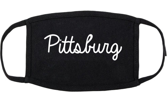 Pittsburg Kansas KS Script Cotton Face Mask Black