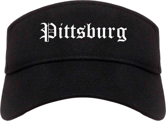 Pittsburg Kansas KS Old English Mens Visor Cap Hat Black
