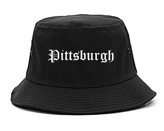 Pittsburgh Pennsylvania PA Old English Mens Bucket Hat Black