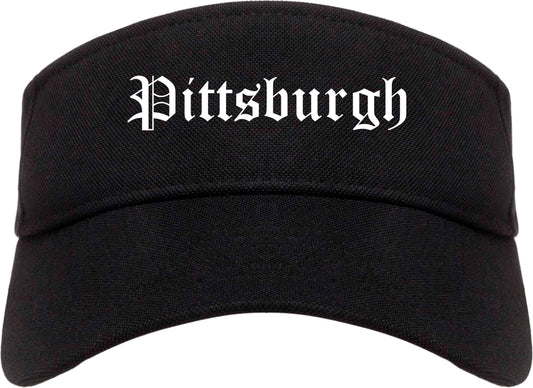 Pittsburgh Pennsylvania PA Old English Mens Visor Cap Hat Black