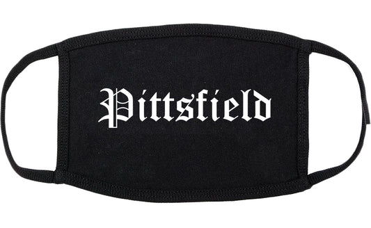 Pittsfield Illinois IL Old English Cotton Face Mask Black