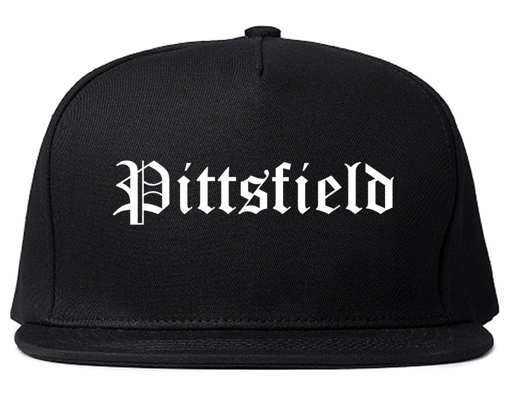 Pittsfield Illinois IL Old English Mens Snapback Hat Black