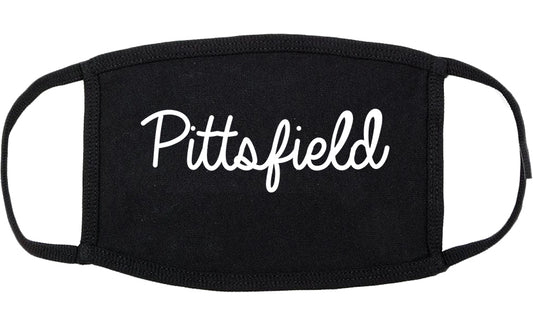Pittsfield Illinois IL Script Cotton Face Mask Black