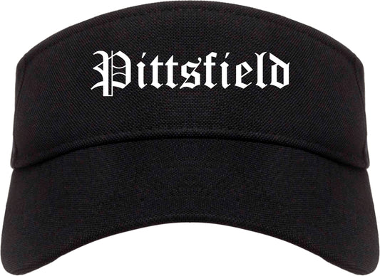 Pittsfield Illinois IL Old English Mens Visor Cap Hat Black