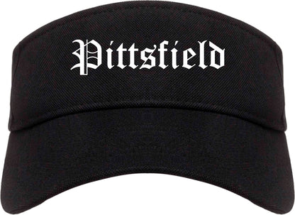Pittsfield Illinois IL Old English Mens Visor Cap Hat Black