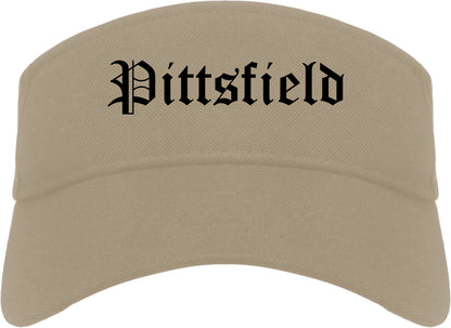 Pittsfield Illinois IL Old English Mens Visor Cap Hat Khaki