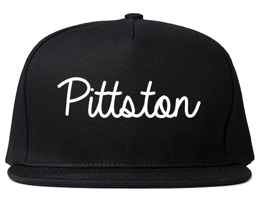 Pittston Pennsylvania PA Script Mens Snapback Hat Black