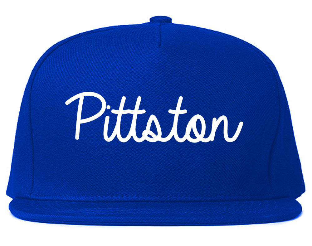 Pittston Pennsylvania PA Script Mens Snapback Hat Royal Blue