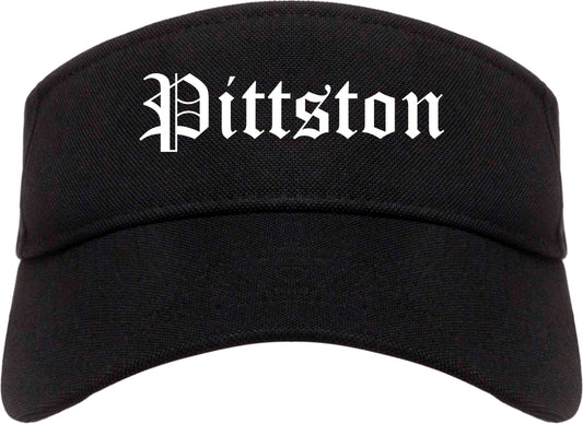 Pittston Pennsylvania PA Old English Mens Visor Cap Hat Black