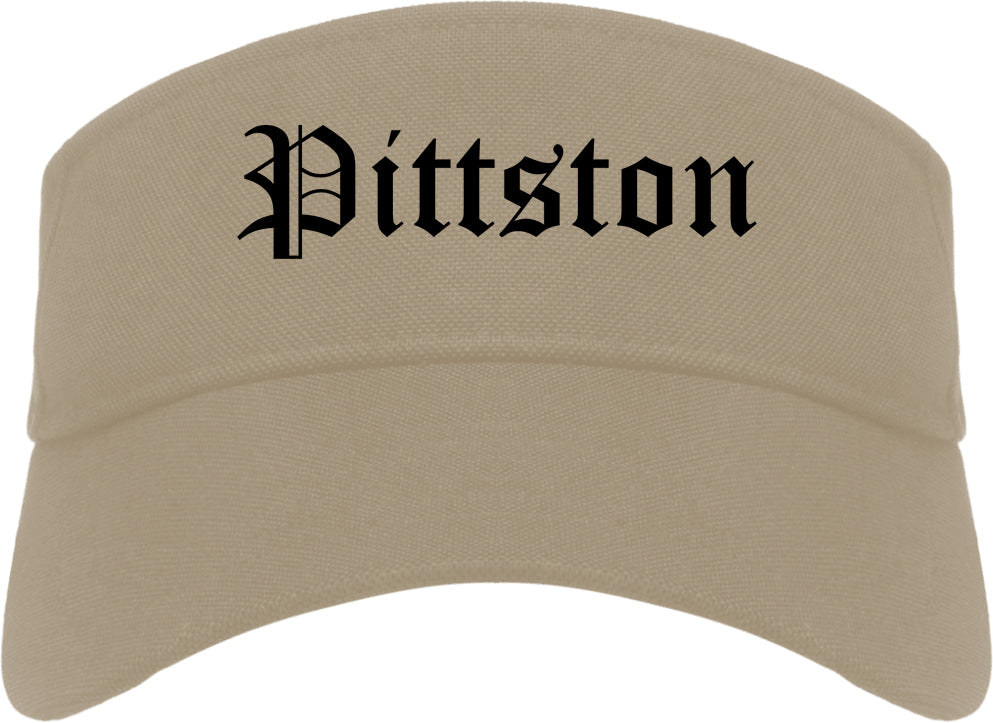 Pittston Pennsylvania PA Old English Mens Visor Cap Hat Khaki