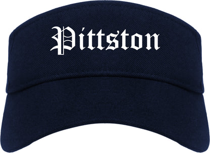 Pittston Pennsylvania PA Old English Mens Visor Cap Hat Navy Blue