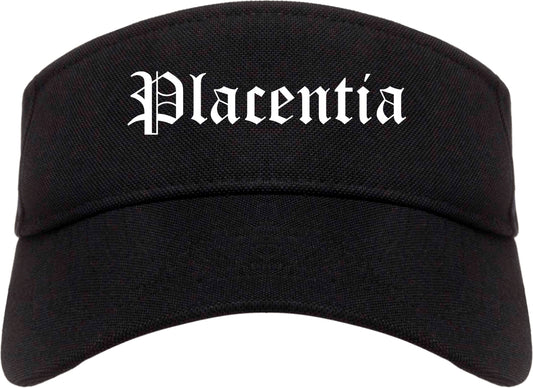 Placentia California CA Old English Mens Visor Cap Hat Black
