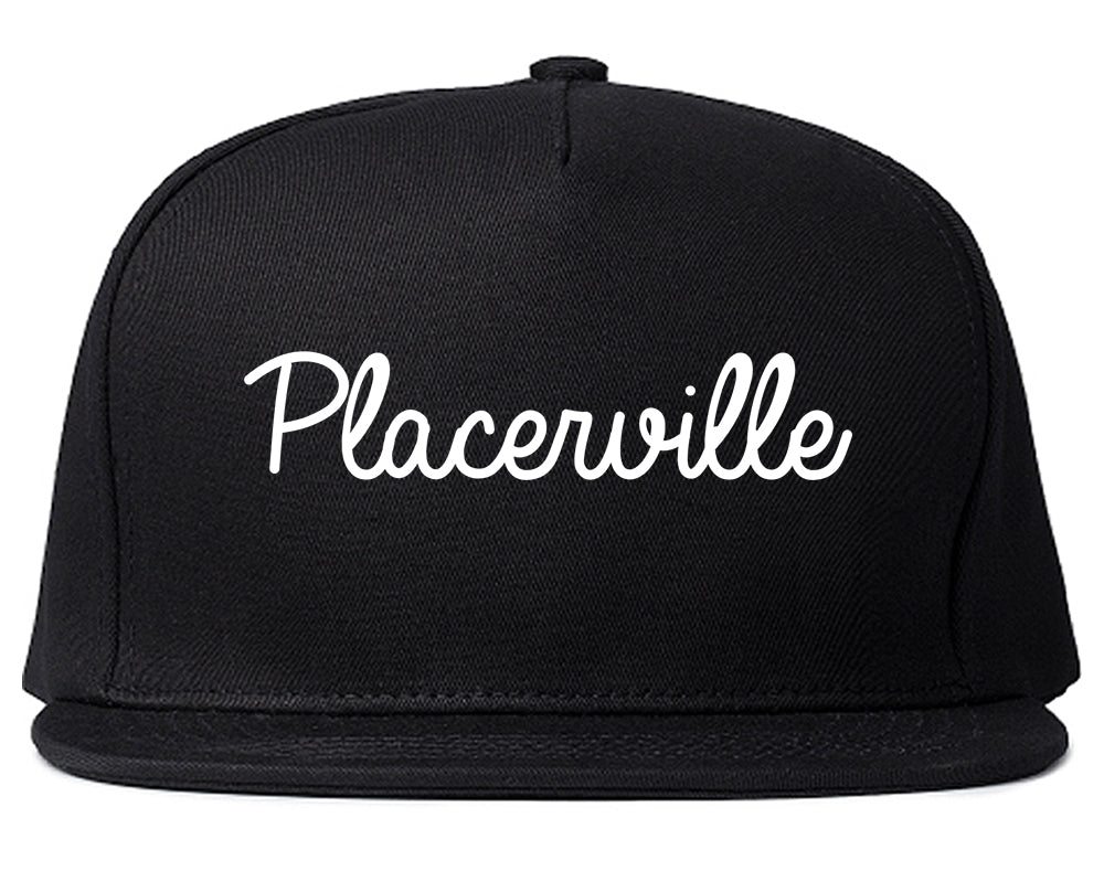 Placerville California CA Script Mens Snapback Hat Black