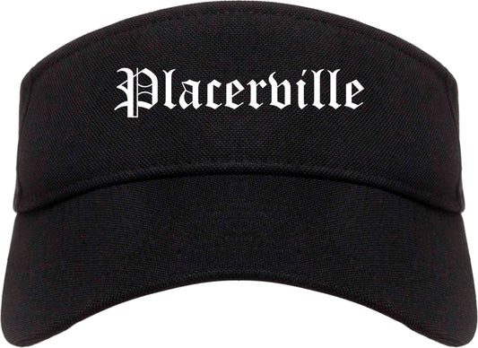 Placerville California CA Old English Mens Visor Cap Hat Black