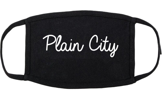 Plain City Utah UT Script Cotton Face Mask Black