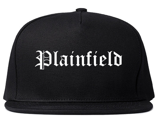 Plainfield Illinois IL Old English Mens Snapback Hat Black