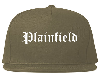 Plainfield Illinois IL Old English Mens Snapback Hat Grey