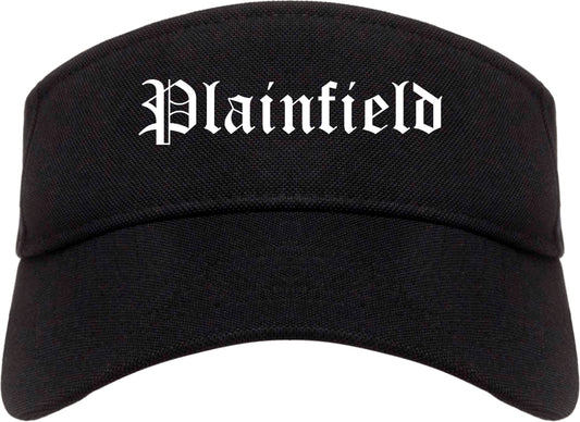 Plainfield Illinois IL Old English Mens Visor Cap Hat Black