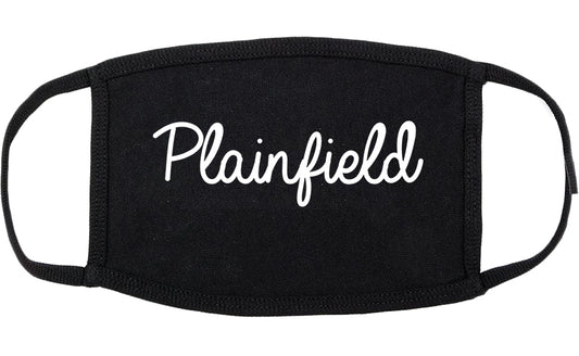 Plainfield Indiana IN Script Cotton Face Mask Black