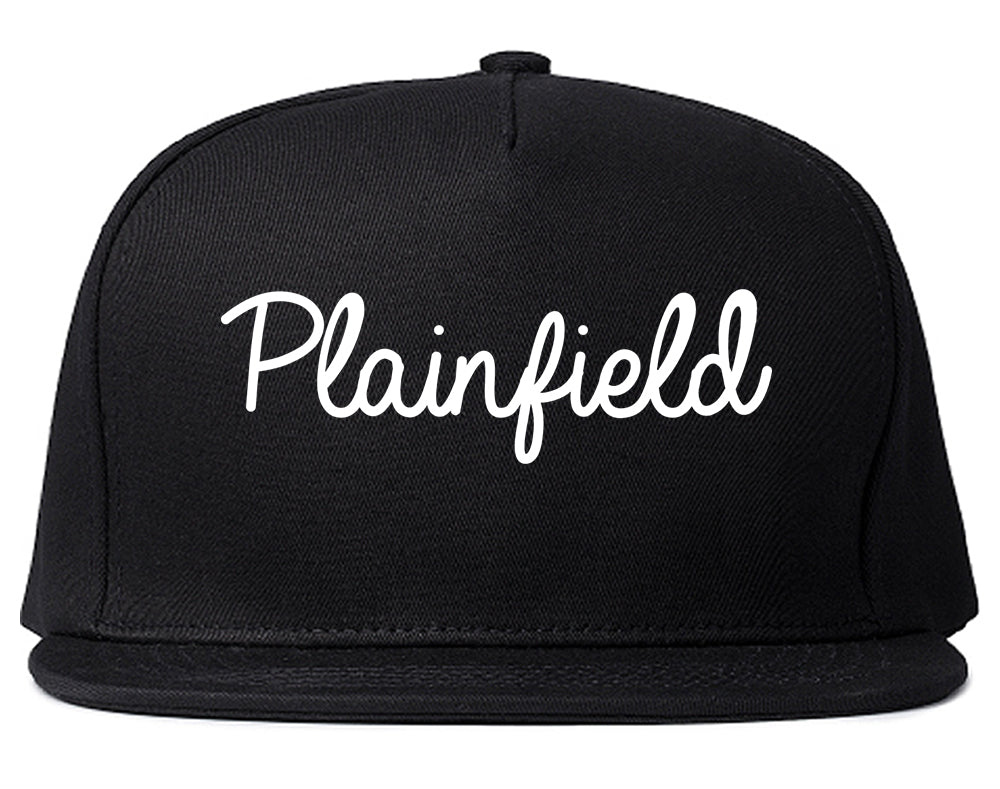 Plainfield Indiana IN Script Mens Snapback Hat Black