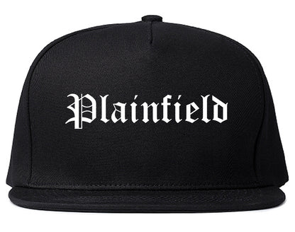 Plainfield New Jersey NJ Old English Mens Snapback Hat Black