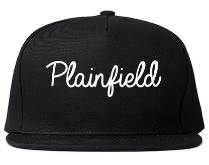 Plainfield New Jersey NJ Script Mens Snapback Hat Black