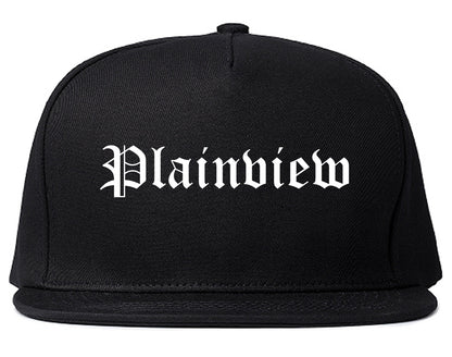 Plainview Texas TX Old English Mens Snapback Hat Black