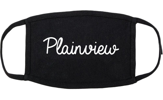 Plainview Texas TX Script Cotton Face Mask Black