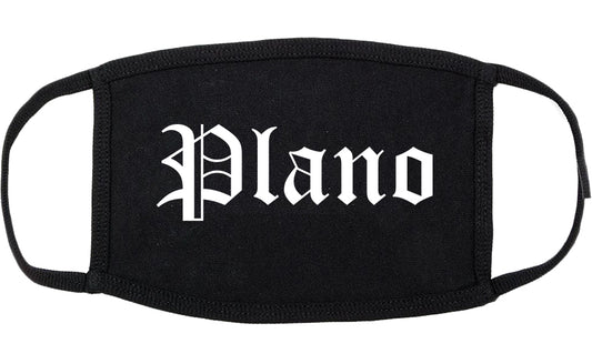 Plano Illinois IL Old English Cotton Face Mask Black