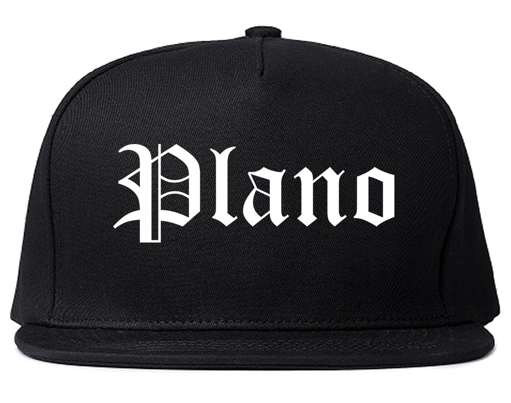 Plano Illinois IL Old English Mens Snapback Hat Black