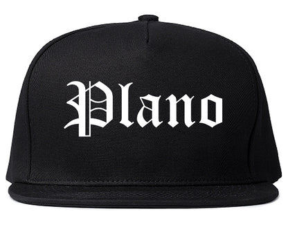 Plano Illinois IL Old English Mens Snapback Hat Black