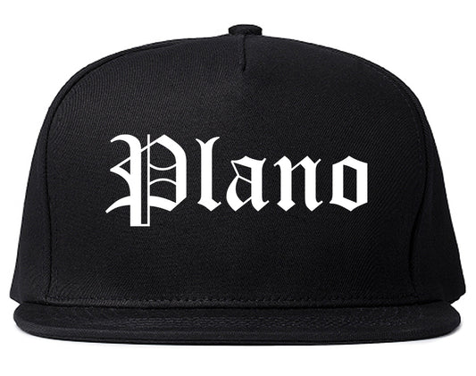 Plano Illinois IL Old English Mens Snapback Hat Black