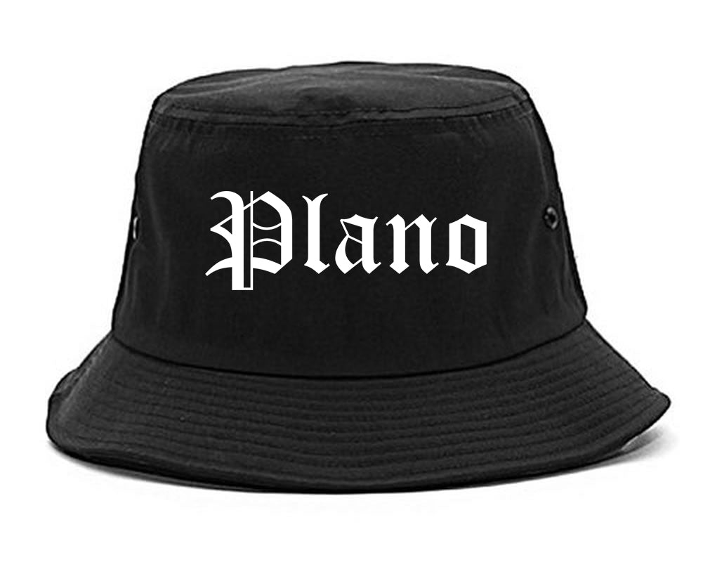 Plano Illinois IL Old English Mens Bucket Hat Black
