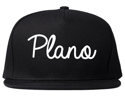 Plano Illinois IL Script Mens Snapback Hat Black