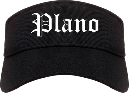 Plano Illinois IL Old English Mens Visor Cap Hat Black