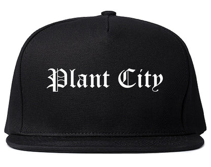 Plant City Florida FL Old English Mens Snapback Hat Black