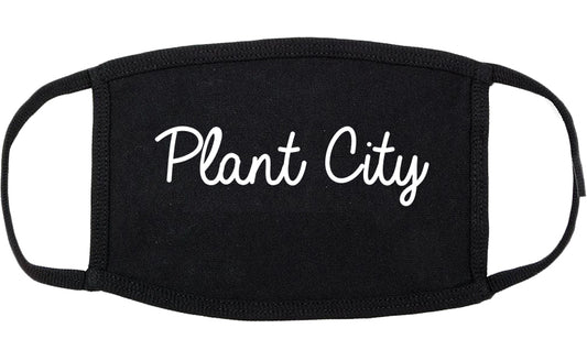 Plant City Florida FL Script Cotton Face Mask Black