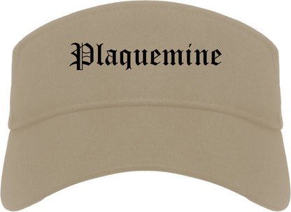 Plaquemine Louisiana LA Old English Mens Visor Cap Hat Khaki