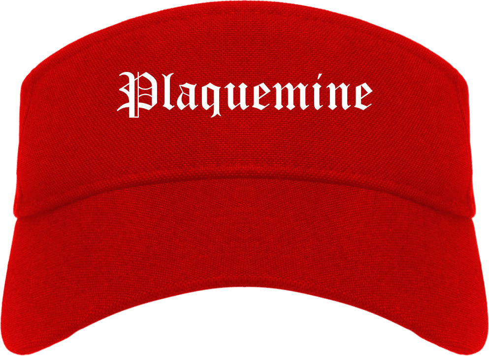 Plaquemine Louisiana LA Old English Mens Visor Cap Hat Red